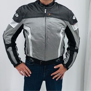 Joe Rocket Reactor 2.0 Leather Mesh Armor Waterproof Liner Motorcycle Jacket